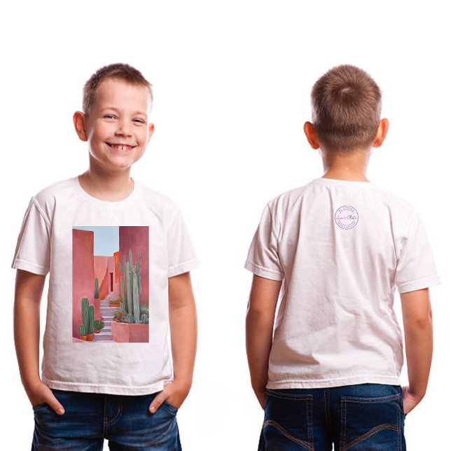 Cacti Ally | Camiseta de Pintura a Óleo Original | (Young Boy )