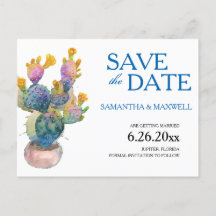 Cacto Anúncio de Noivado Salve a Data