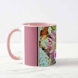 Cacto do Fishhook com a caneca cor-de-rosa das