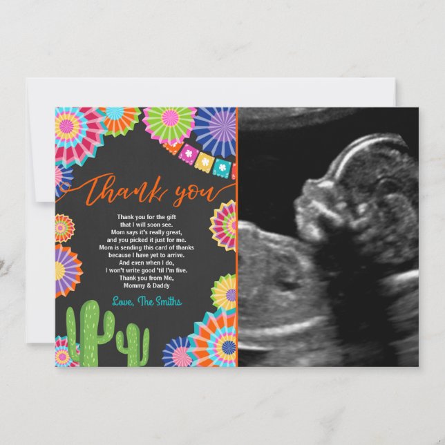 Cacto do mexicano dos cartões de agradecimentos do (Frente)