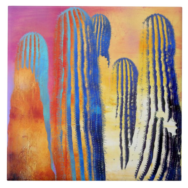 Cacto Saguaro Colorido Deserto do Sudoeste (Frente)