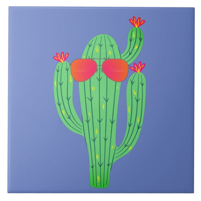 Cacto Saguaro Usando Óculos de Sol Divertido Sudoe (Frente)