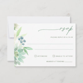 Cacto Suculento de RSVP de Casamento Aquarela