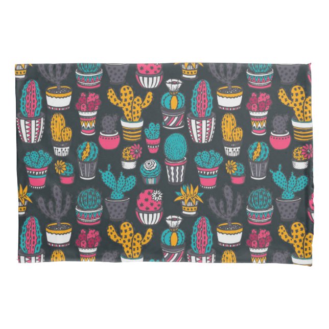 Cacto tirado mão no teste padrão do estilo do (Frente-Esquerda)