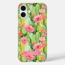 Cactos Aquarela Floridos Personalizados