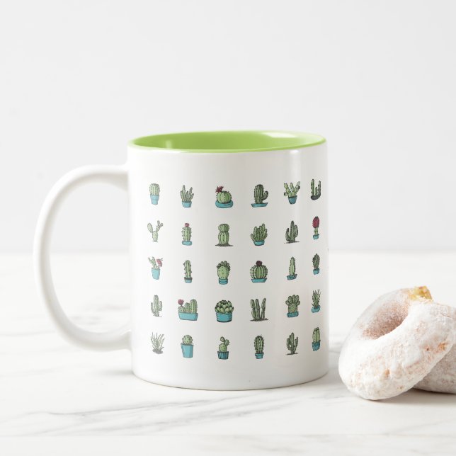 Cactos e caneca dos Succulents (Com Donut)