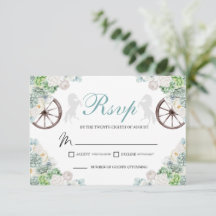 Cactos Mint Green Western Quinceanera RSVP Card