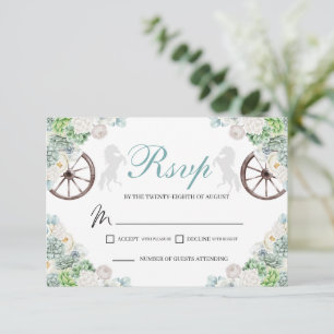 Cactos Mint Green Western Quinceanera RSVP Card