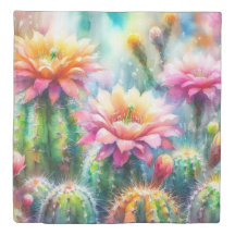 Cactos Suculentos de Flutuação de Aquarelas