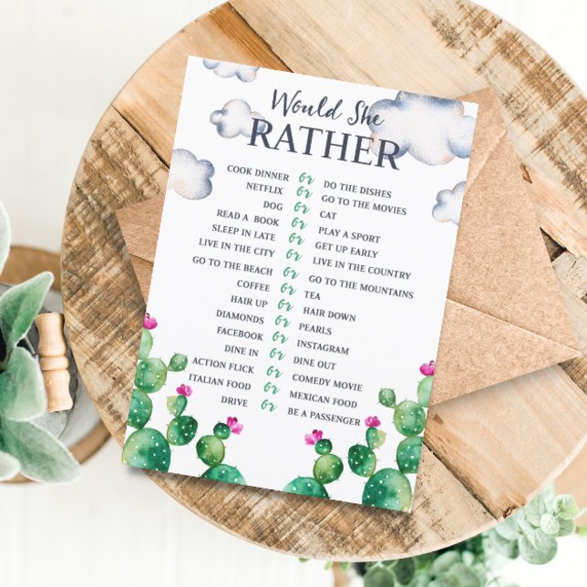 Cactus Chá de panela Ela Preferencialmente Cartão  (Criador carregado)