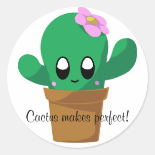 Cactus faz um adesivo redondo perfeito