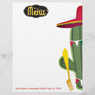Cactus fork mexicano com cardápio de comida