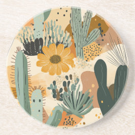 Cactus Garden Bohemian Round Sandstone Porta copos