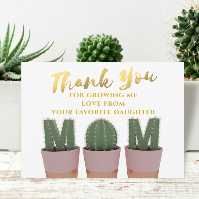 Cactus Mãe Cartões de agradecimentos (Thank your Mom for growing you into the lovely person that you are)