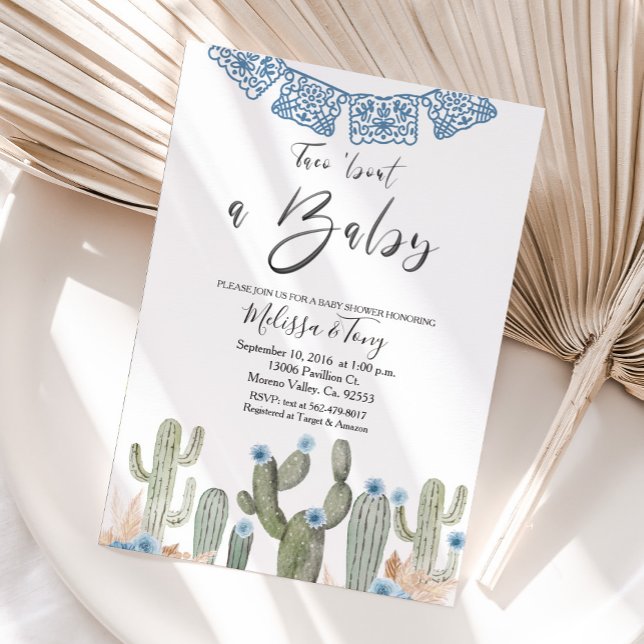 Cactus Taco sobre o Convite para Chá BABY (Criador carregado)