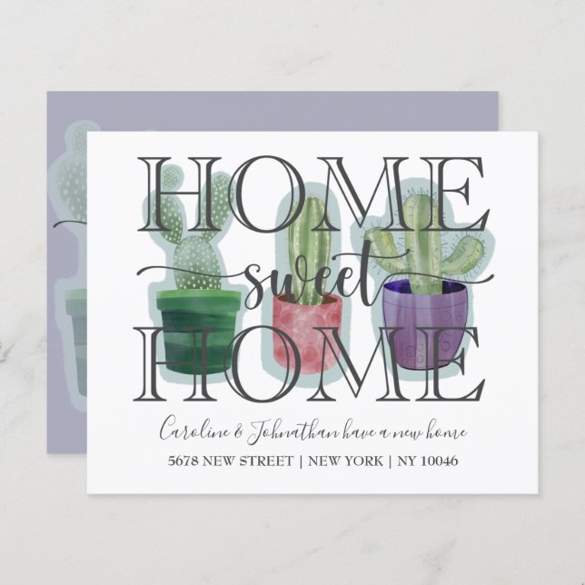 Cactus Watercolor Novo Anúncio da Casa (Frente/Verso)