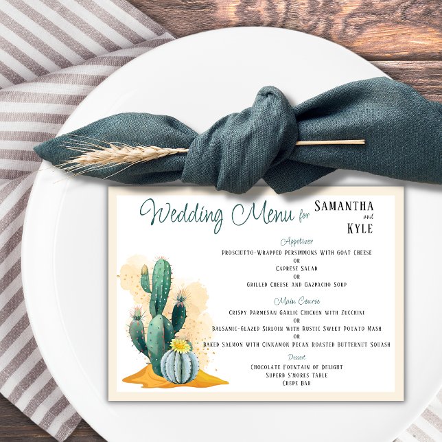 Cactus Wedding Flat Menu (Criador carregado)