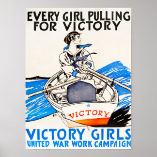 Cada garota puxando para Poster vintage de vitória