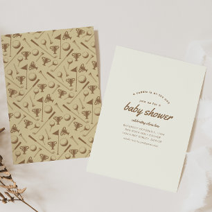 Caddie sobre o convite do Chá de fraldas de Golfe