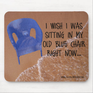 Cadeira azul velha Mousepad