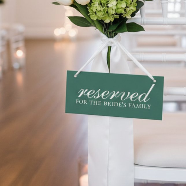 Cadeira de Cerimônia de Casamento Reservada em Ver (Add a graceful and functional touch to your ceremony with this Sage Green Reserved Wedding Sign!)