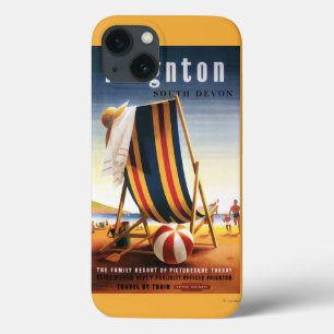 Cadeira de praia das estradas de ferro e poster