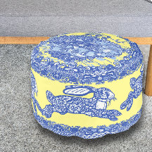 Ilha Blue Willow de Rabbits Whimsical Amarelo