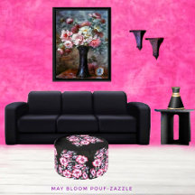 May Bloom Round Pouf