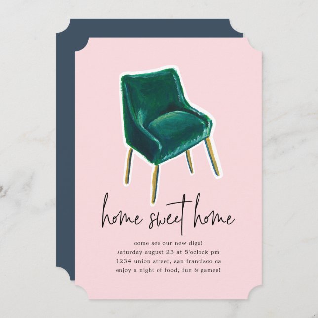 Cadeira Vintage| Convite de festas (Frente/Verso)