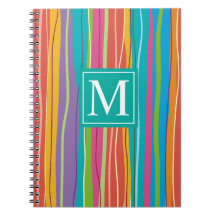 Caderno abstrato colorido doce do monograma |