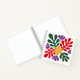 Caderno Abstrato Ousado Floral Estilo Matisse Arte