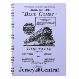 Caderno azul central do trem do cometa de
