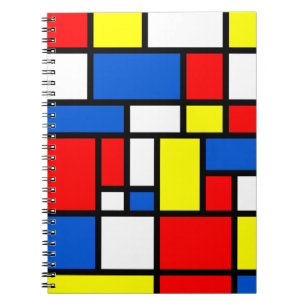Caderno azul vermelho amarelo de Mondrian