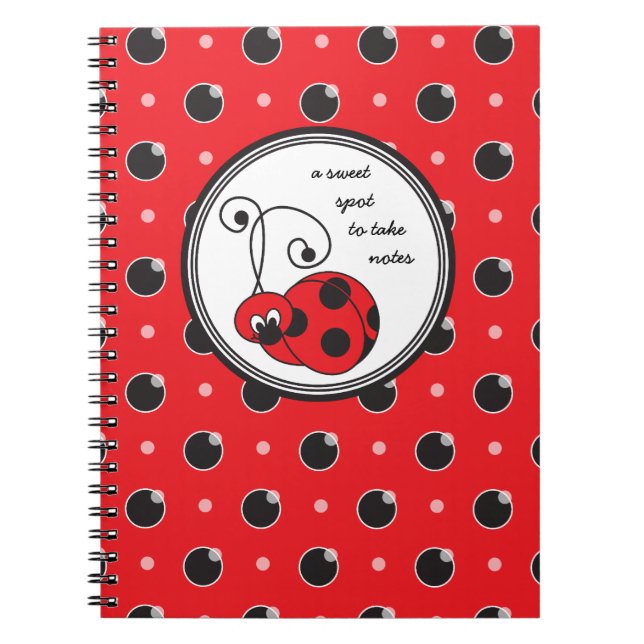 Caderno Bitty do joaninha de Itty - vermelho (Frente)