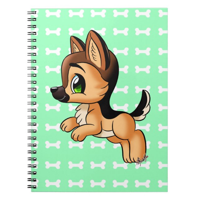 Caderno bonito da arte do filhote de cachorro do (Frente)