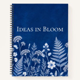 Caderno Botânico Azul Ideas in Bloom
