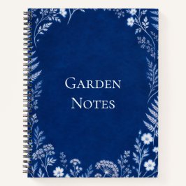 Caderno Botânico Azul Notas de Jardim