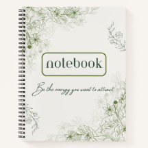 Caderno botânico verde simples