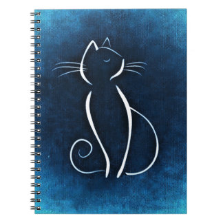 Caderno branco abstrato do gato