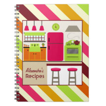 Caderno brilhante da receita da cozinha & das