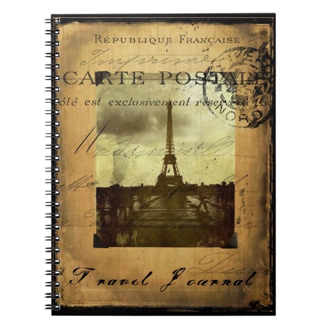 Caderno carimbado do Diário do viagem de Paris (Frente)