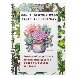 Caderno com capa de suculentas