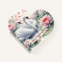 Caderno com cisnes