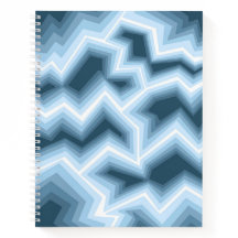 Caderno com desenho geométrico azul