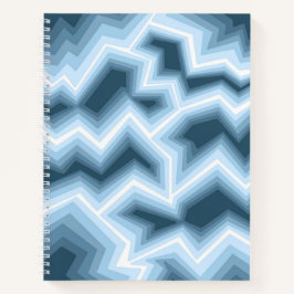 Caderno com desenho geométrico azul