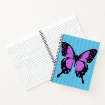 Caderno com Design de Borboleta Punk Bonito