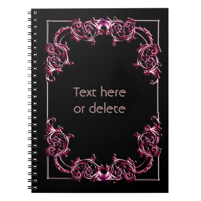 Caderno com enfeite floral bonito (Frente)