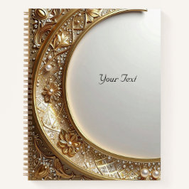 Caderno com Moldura Dourada Ornamentada