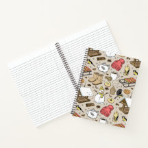 Caderno com padrão natalino retrô na capa
