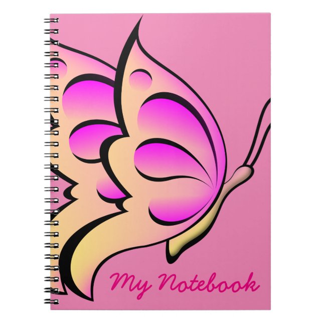 Caderno cor-de-rosa da borboleta (Frente)